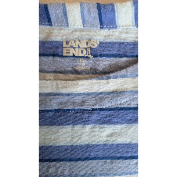 Land's End Women's Blue Slub Wedge Short Sleeve T-shirt Size M - Picture 3 of 7